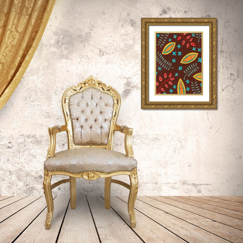 Stylized Motif I Gold Ornate Wood Framed Art Print with Double Matting by Moore, Regina