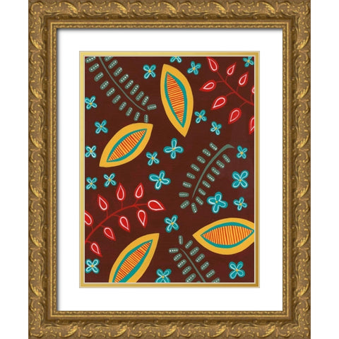 Stylized Motif II Gold Ornate Wood Framed Art Print with Double Matting by Moore, Regina