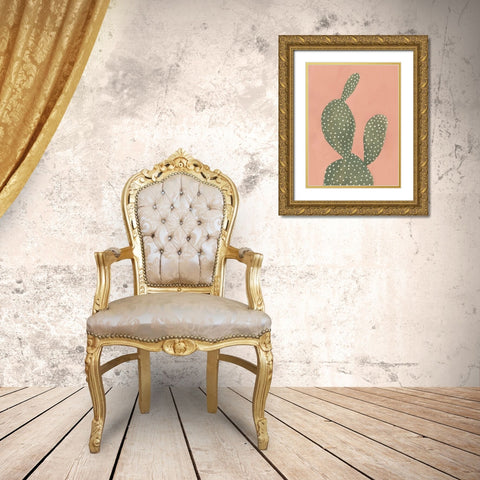 Coral Cacti I Gold Ornate Wood Framed Art Print with Double Matting by Scarvey, Emma