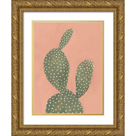 Coral Cacti I Gold Ornate Wood Framed Art Print with Double Matting by Scarvey, Emma