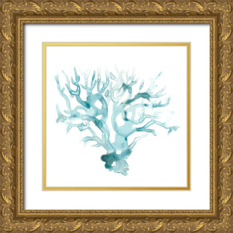 Ocean Cameo I Gold Ornate Wood Framed Art Print with Double Matting by Vess, June Erica