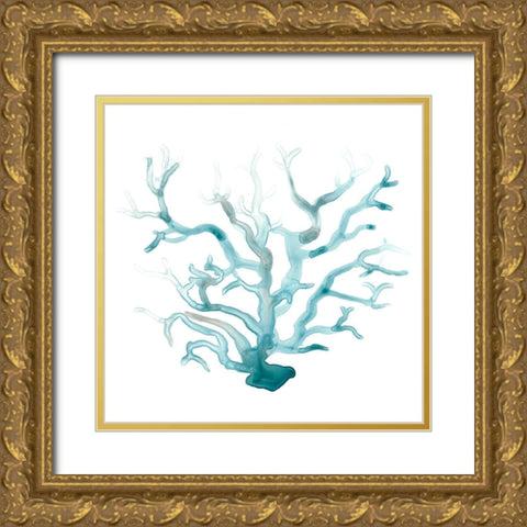 Ocean Cameo III Gold Ornate Wood Framed Art Print with Double Matting by Vess, June Erica