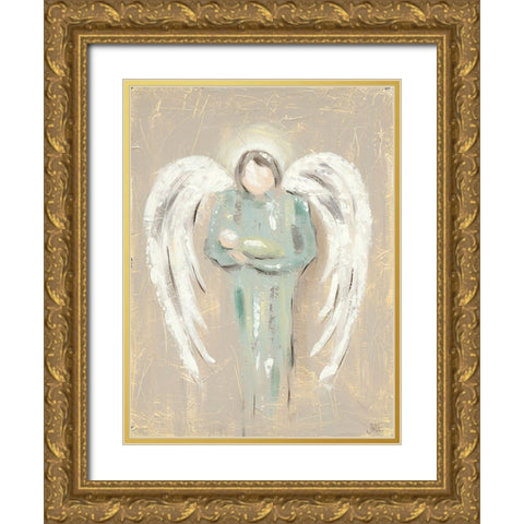 Angel Love Gold Ornate Wood Framed Art Print with Double Matting by Reynolds, Jade