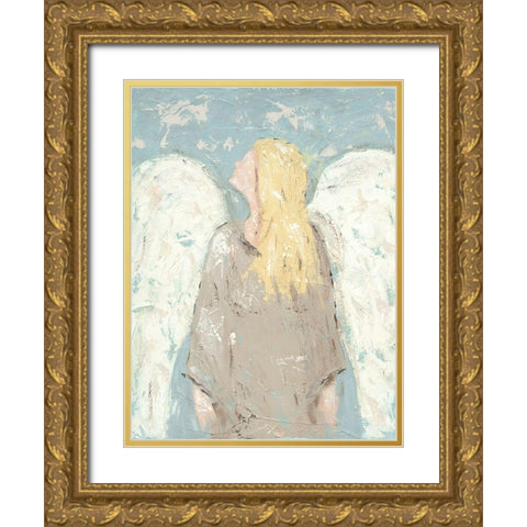 Angel Waiting Gold Ornate Wood Framed Art Print with Double Matting by Reynolds, Jade