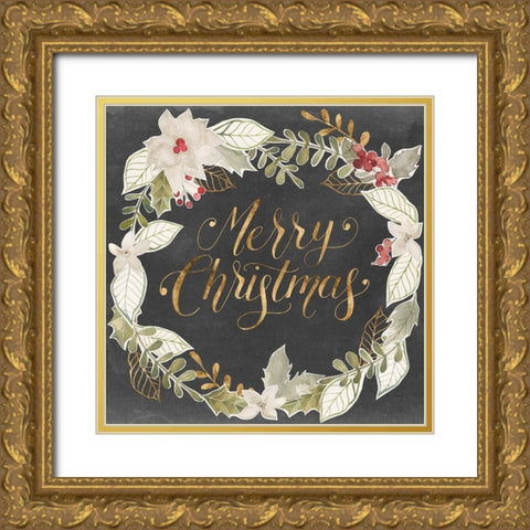 Gilded Christmas I Gold Ornate Wood Framed Art Print with Double Matting by Popp, Grace
