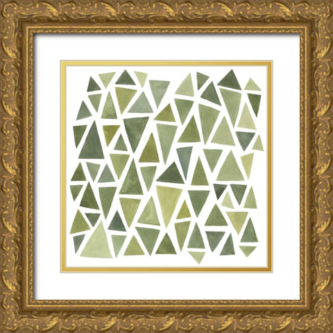 Celadon Geometry I Gold Ornate Wood Framed Art Print with Double Matting by Scarvey, Emma