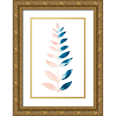 Sprig I Gold Ornate Wood Framed Art Print with Double Matting by Popp, Grace