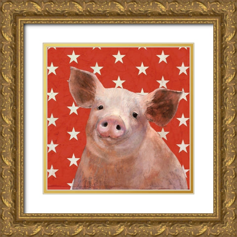 Patriotic Farm III Gold Ornate Wood Framed Art Print with Double Matting by Borges, Victoria