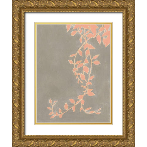 Coral Pothos II Gold Ornate Wood Framed Art Print with Double Matting by Popp, Grace