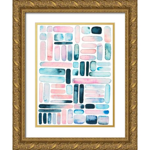 Prisma Puzzle I Gold Ornate Wood Framed Art Print with Double Matting by Popp, Grace