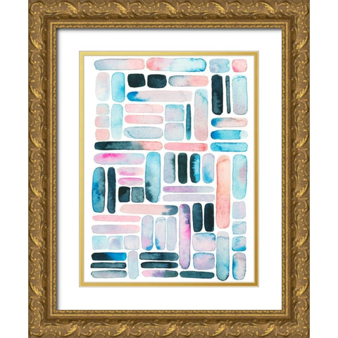 Prisma Puzzle II Gold Ornate Wood Framed Art Print with Double Matting by Popp, Grace