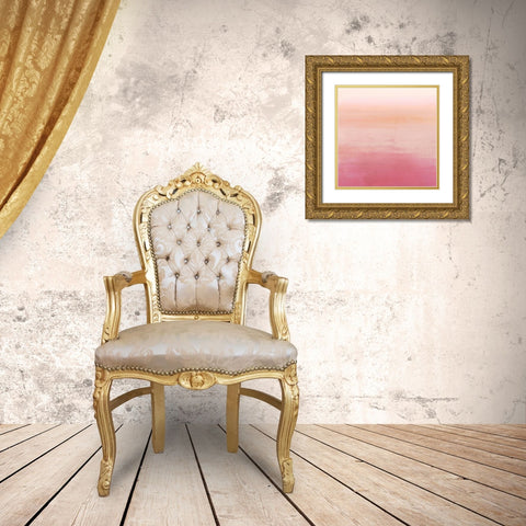 Apricot Ombre I Gold Ornate Wood Framed Art Print with Double Matting by Borges, Victoria