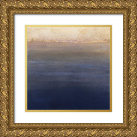 Indigo Sundown II Gold Ornate Wood Framed Art Print with Double Matting by Borges, Victoria