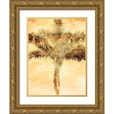 Palms on Brown IV Gold Ornate Wood Framed Art Print with Double Matting by Nall, Skip