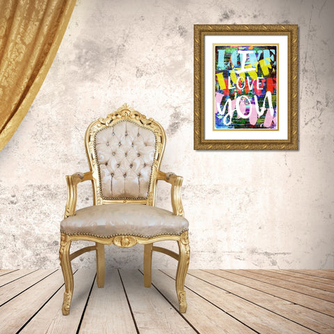 Graffiti Love II Gold Ornate Wood Framed Art Print with Double Matting by Nall, Skip