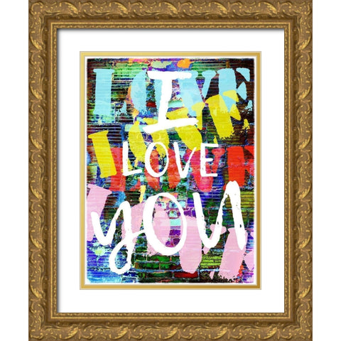 Graffiti Love II Gold Ornate Wood Framed Art Print with Double Matting by Nall, Skip