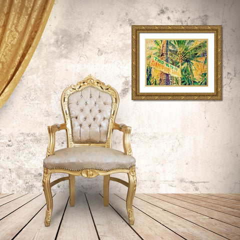 Grunge Beach I Gold Ornate Wood Framed Art Print with Double Matting by Nall, Skip