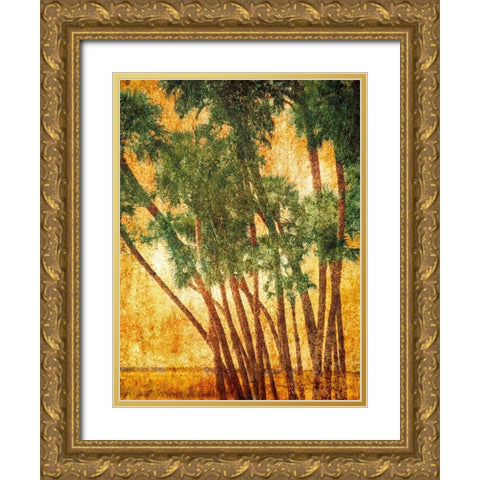 Grunge Beach III Gold Ornate Wood Framed Art Print with Double Matting by Nall, Skip