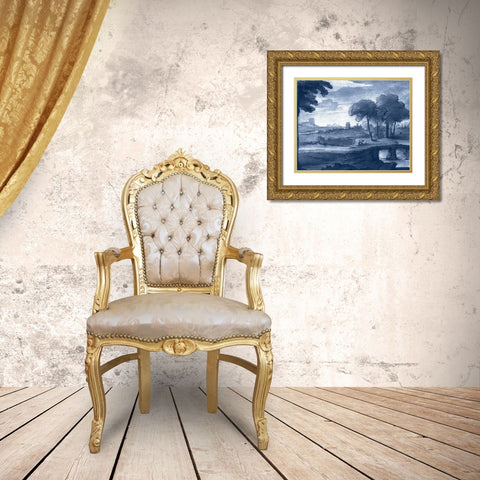 Pastoral Toile IV Gold Ornate Wood Framed Art Print with Double Matting by Lorrain, Claude