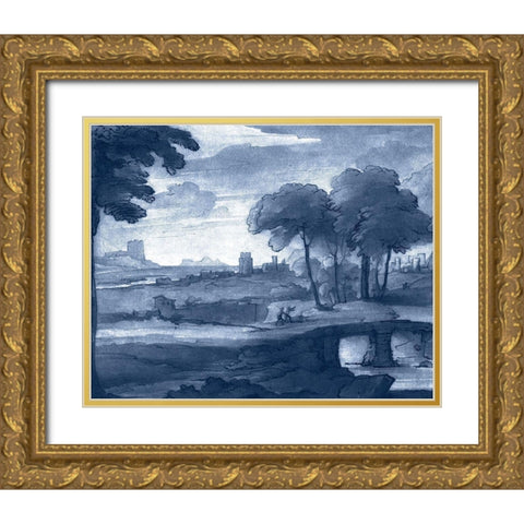 Pastoral Toile IV Gold Ornate Wood Framed Art Print with Double Matting by Lorrain, Claude