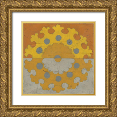 Suzani Shift I Gold Ornate Wood Framed Art Print with Double Matting by Zarris, Chariklia