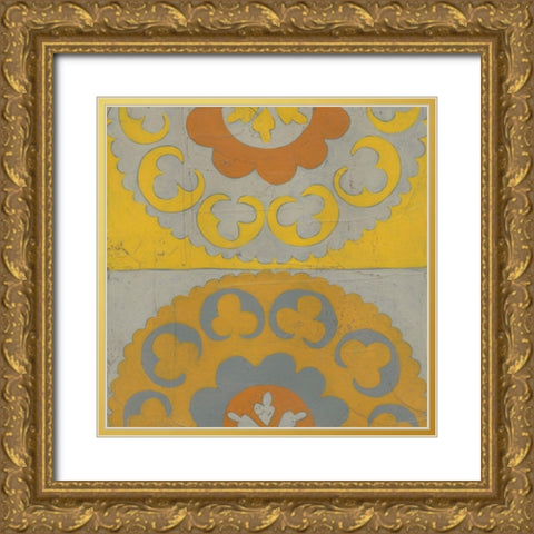 Suzani Shift II Gold Ornate Wood Framed Art Print with Double Matting by Zarris, Chariklia
