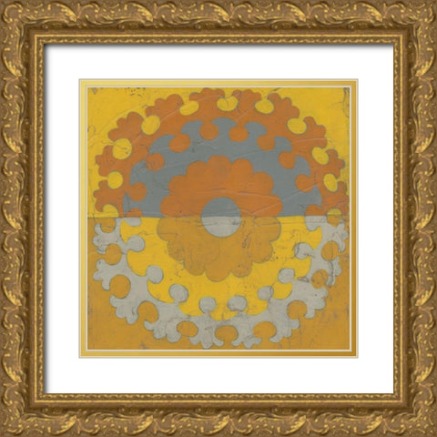 Suzani Shift IV Gold Ornate Wood Framed Art Print with Double Matting by Zarris, Chariklia