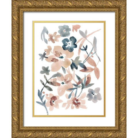 Martinique Floral I Gold Ornate Wood Framed Art Print with Double Matting by Zarris, Chariklia