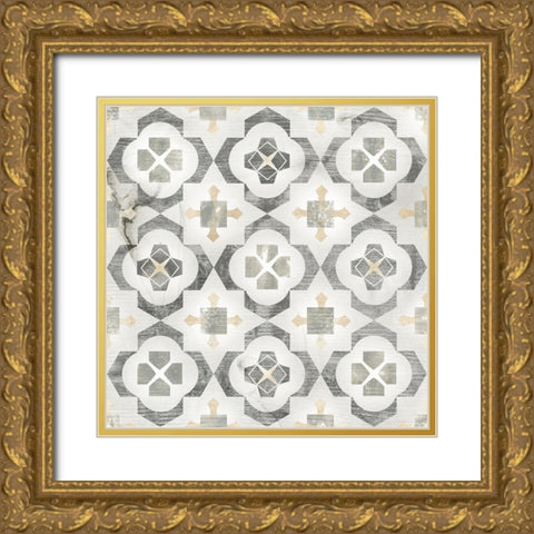 Marble Tile Design I Gold Ornate Wood Framed Art Print with Double Matting by Vess, June Erica