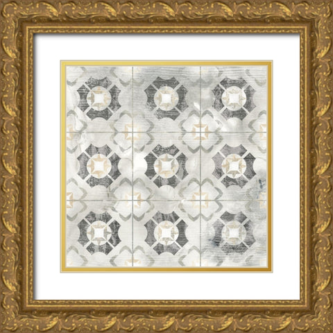 Marble Tile Design III Gold Ornate Wood Framed Art Print with Double Matting by Vess, June Erica