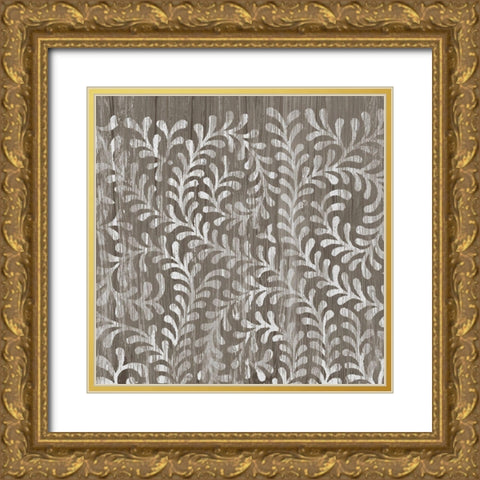 Weathered Wood Patterns III Gold Ornate Wood Framed Art Print with Double Matting by Vess, June Erica