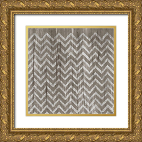 Weathered Wood Patterns IV Gold Ornate Wood Framed Art Print with Double Matting by Vess, June Erica