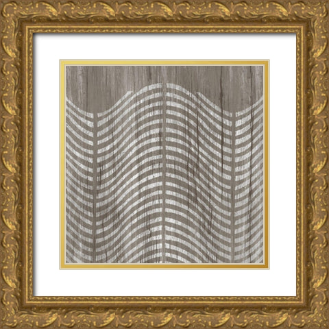 Weathered Wood Patterns X Gold Ornate Wood Framed Art Print with Double Matting by Vess, June Erica