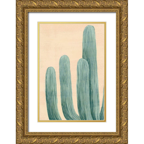 Dusty Cacti I Gold Ornate Wood Framed Art Print with Double Matting by Popp, Grace
