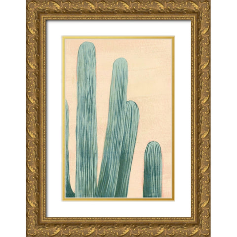 Dusty Cacti II Gold Ornate Wood Framed Art Print with Double Matting by Popp, Grace