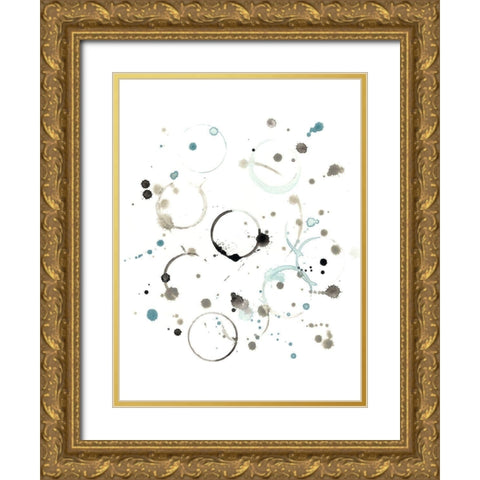 Liquid Orbit I Gold Ornate Wood Framed Art Print with Double Matting by Vess, June Erica