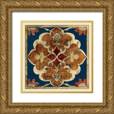 Vintage Woodblock III Gold Ornate Wood Framed Art Print with Double Matting by Zarris, Chariklia