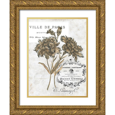 Petite Beaute I Gold Ornate Wood Framed Art Print with Double Matting by Wang, Melissa