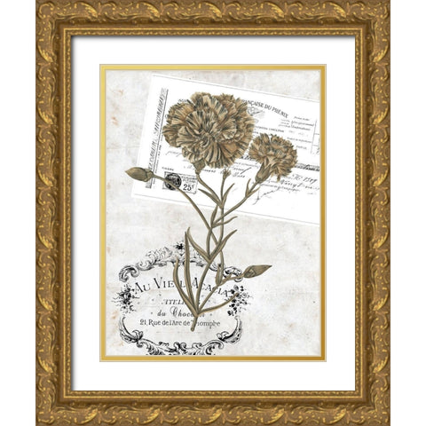 Petite Beaute II Gold Ornate Wood Framed Art Print with Double Matting by Wang, Melissa