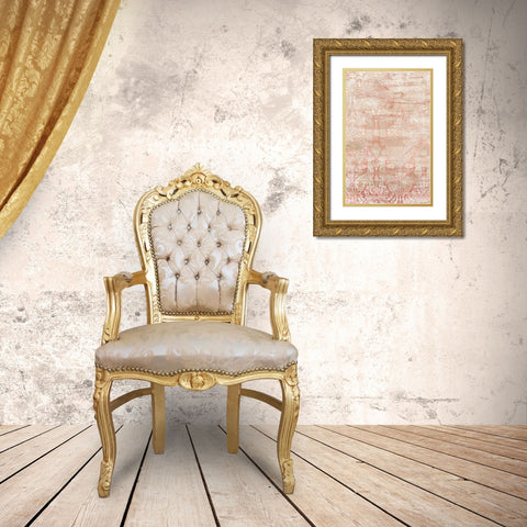 Garnet Weft II Gold Ornate Wood Framed Art Print with Double Matting by Vess, June Erica