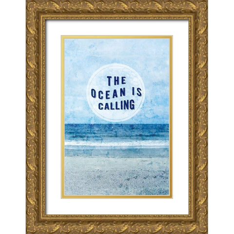 Paradise Sentiment II Gold Ornate Wood Framed Art Print with Double Matting by Fagalde, Jarman