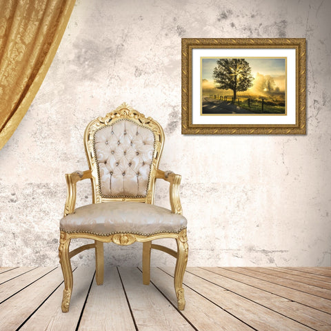 Custom Wake Up Call Gold Ornate Wood Framed Art Print with Double Matting by Head, Danny