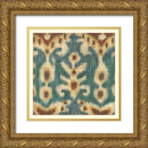 Ikat Motif I Gold Ornate Wood Framed Art Print with Double Matting by Zarris, Chariklia