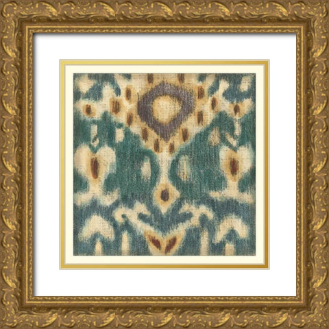 Ikat Motif II Gold Ornate Wood Framed Art Print with Double Matting by Zarris, Chariklia