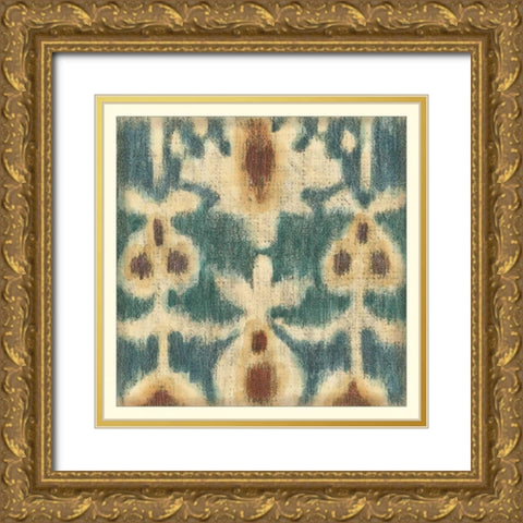 Ikat Motif III Gold Ornate Wood Framed Art Print with Double Matting by Zarris, Chariklia