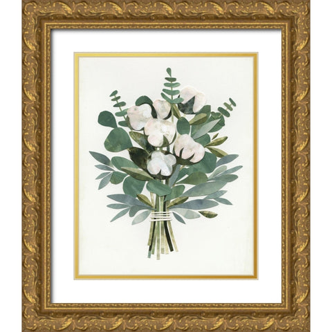 Cut Paper Bouquet III Gold Ornate Wood Framed Art Print with Double Matting by Borges, Victoria
