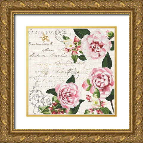 Ephemeral Roses II Gold Ornate Wood Framed Art Print with Double Matting by Miller, Dianne