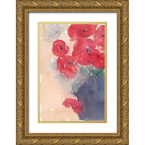 Pop of Red I Gold Ornate Wood Framed Art Print with Double Matting by Dixon, Samuel