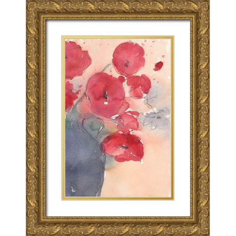 Pop of Red II Gold Ornate Wood Framed Art Print with Double Matting by Dixon, Samuel