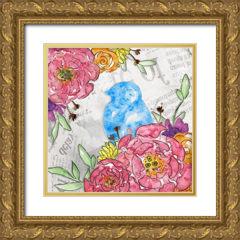 Bloom and Fly III Gold Ornate Wood Framed Art Print with Double Matting by McGuire, Catherine